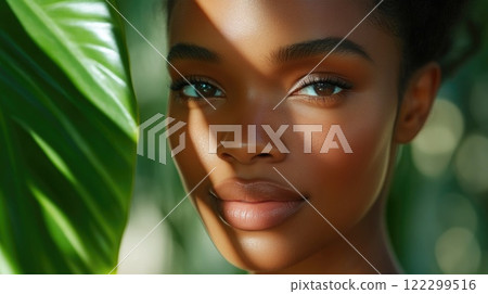 Beauty Routine Highlighting Dewy, Smooth Skin Beauty Routine Highlighting Dewy, Smooth Skin 122299516