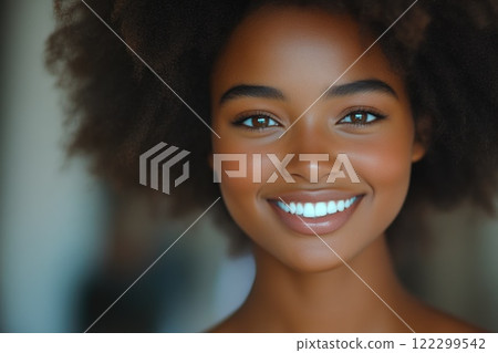 Confident Woman with Gorgeous Afro Hairstyle Confident Woman with Gorgeous Afro Hairstyle 122299542