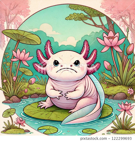 Axolotl in a bad mood angry 122299693