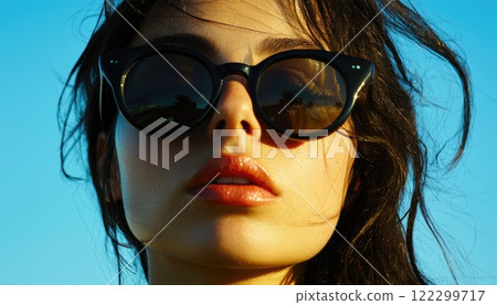 Elegant Lady in Sunglasses at Beach Elegant Lady in Sunglasses at Beach 122299717