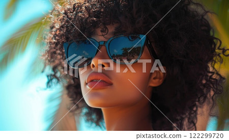 Sophisticated Woman Posing by Shoreline Sophisticated Woman Posing by Shoreline 122299720