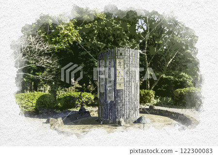 Watercolor painting of Sayo no Nakayama, Saigyo's poem monument, Kakegawa City, Shizuoka Prefecture Watercolor painting of Sayo no Nakayama, Saigyo's poem monument, Kakegawa City, Shizuoka Prefecture 122300083