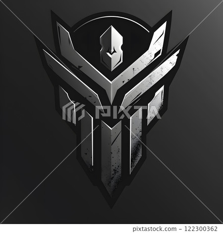 Futuristic Metal Logo Design with Black and Grey Theme 122300362