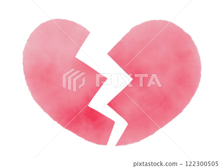 Cute hand drawn watercolor style broken heart vector icon Cute hand drawn watercolor style broken heart vector icon 122300505