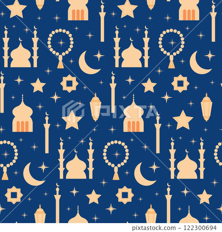 Ramadan seamless pattern with mosques Ramadan seamless pattern with mosques 122300694