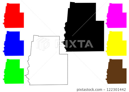 Real County, Texas (Counties in Texas, United States of America,USA, U.S., US) map vector illustration, scribble sketch Real map 122301442