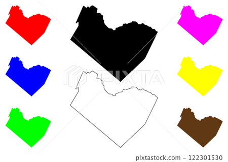Travis County, Texas (Counties in Texas, United States of America,USA, U.S., US) map vector illustration, scribble sketch Travis map 122301530