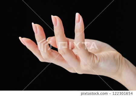 Scooping up with the palm of your hand 122301654