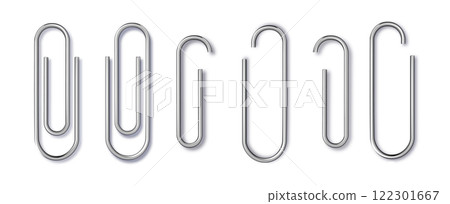 Set of paper clip with black binder on white background. Vector Set of paper clip with black binder on white background. Vector 122301667