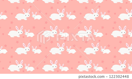 Cute rabbit parent and child seamless background illustration Cute rabbit parent and child seamless background illustration 122302448