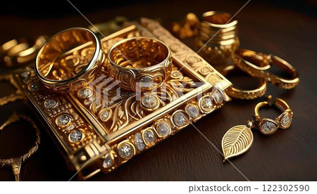 The fantastic glow of sparkling gold powder 4 122302590