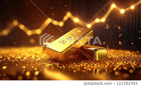 The fantastic glow of sparkling gold dust 1 122302593