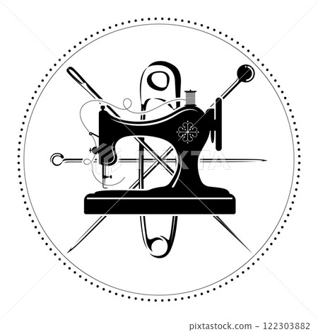 Sewing machine and needle with thread symbol for sewing 122303882