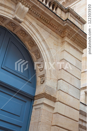 Facade of a stone house in Bordeaux France 122303930
