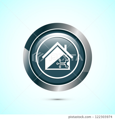 Smart house icon design illustration, Smart home technology and automation, Button design 122303974