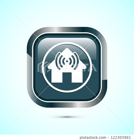 Smart house icon design illustration, Smart home technology and automation, Button design 122303981