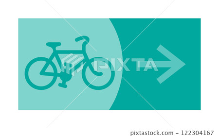 Direction sign on a panel 122304167