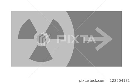 Direction sign on a panel 122304181