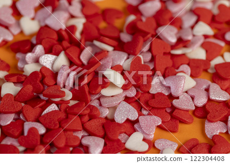 sweet sugar candies in the shape of hearts sweet sugar candies in the shape of hearts 122304408
