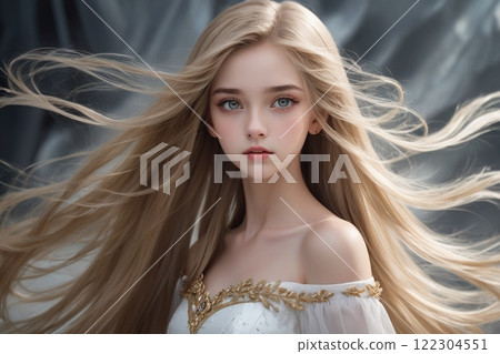 Beautiful blonde girl 122304551