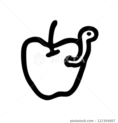 Apple doodle icon hand drawn with black line in freehand style 122304807