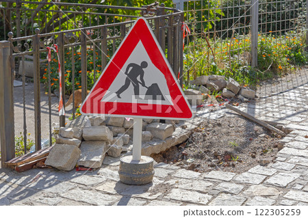 Road Works Traffic Sign 122305259