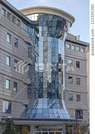 Round Glass Office Building 122305260