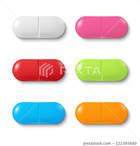 Vector Colorful Capsules Illustration. Medical Pill Set, Capsule Design for Medicine, Healthcare, Pills. Capsules in Vibrant Colors Red, White, Pink, Green, Blue, Yellow. Pharmaceutical Concept Vector Colorful Capsules Illustration. Medical Pill Set, Capsule Design for Medicine, Healthcare, Pills. Capsules in Vibrant Colors Red, White, Pink, Green, Blue, Yellow. Pharmaceutical Concept 122305680