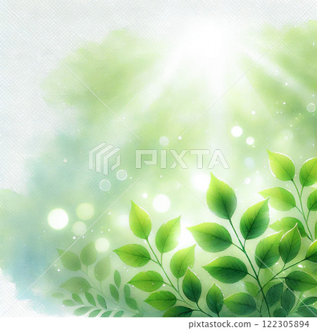 清新的自然風光，清新的綠色，給人一種舒緩、環保的感覺的插畫 122305894