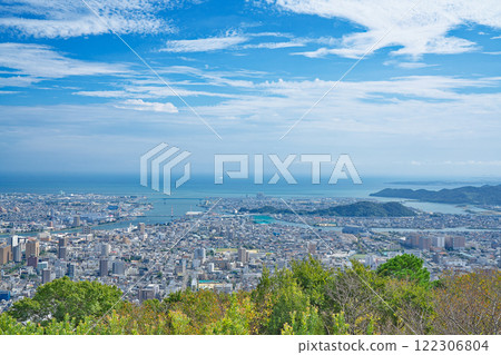 [Overlooking Tokushima city from Mt. Bizan Observatory] Mosukegahara, Mt. Bizan, Tokushima city, Tokushima prefecture 122306804