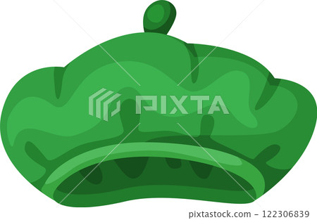 Illustration of a vibrant green beret hat featuring a unique artistic design. The beret has a classic shape with a stylized top and decorative elements, symbolizing creativity and style Illustration of a vibrant green beret hat featuring a unique artistic design. The beret has a classic shape with a stylized top and decorative elements, symbolizing creativity and style 122306839