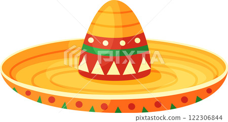 Vibrant sombrero showcasing traditional Mexican design and colors, celebrating the richness of Mexican heritage and culture during festive occasions like Cinco de Mayo and lively fiestas Vibrant sombrero showcasing traditional Mexican design and colors, celebrating the richness of Mexican heritage and culture during festive occasions like Cinco de Mayo and lively fiestas 122306844