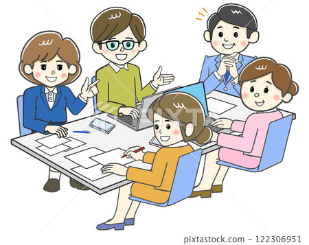 領導檢視五人商務會議的進展 122306951