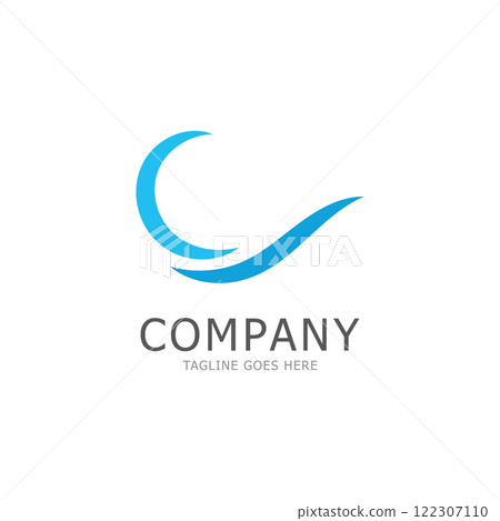 water wave letter c logo vector icon 122307110