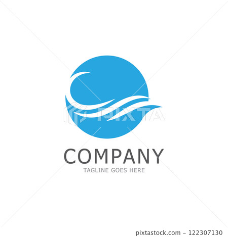 water wave letter c logo vector icon 122307130
