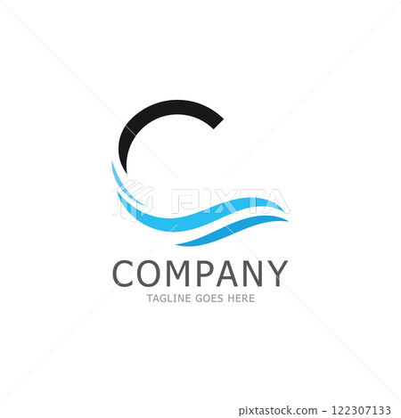 water wave letter c logo vector icon 122307133