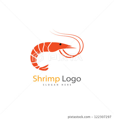 shrimp logo design vector illustration icon shrimp logo design vector illustration icon 122307297