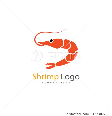shrimp logo design vector illustration icon shrimp logo design vector illustration icon 122307298