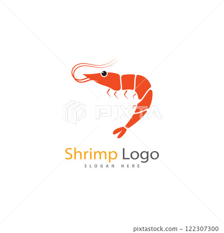 shrimp logo design vector illustration icon 122307300