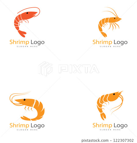 shrimp logo design vector illustration icon shrimp logo design vector illustration icon 122307302