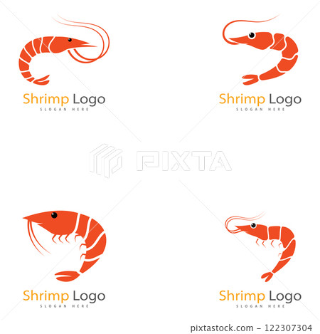 shrimp logo design vector illustration icon 122307304