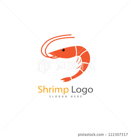 shrimp logo design vector illustration icon 122307317