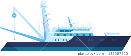 Elegant yacht depicted with sleek design and modern features, showcasing maritime luxury and adventure. The vessel s structure highlights its sophistication and readiness for travel Elegant yacht depicted with sleek design and modern features, showcasing maritime luxury and adventure. The vessel s structure highlights its sophistication and readiness for travel 122307330