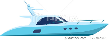 Luxury motor yacht gliding smoothly across calm waters, embodying the essence of opulent travel, serene vacations, and the allure of wealth and success Luxury motor yacht gliding smoothly across calm waters, embodying the essence of opulent travel, serene vacations, and the allure of wealth and success 122307366