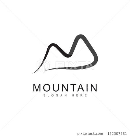 mountains on a white background design icon mountains on a white background design icon 122307381