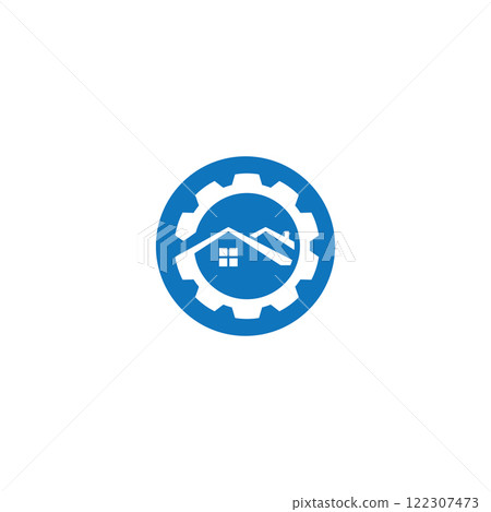 home service logo design vector illustration  home gear logo template home service logo design vector illustration  home gear logo template 122307473