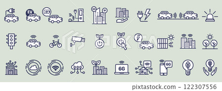 Smart city icon set 122307556
