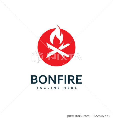campfire bonfire logo design vector illustration 122307559