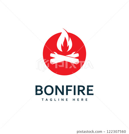 campfire bonfire logo design vector illustration 122307560