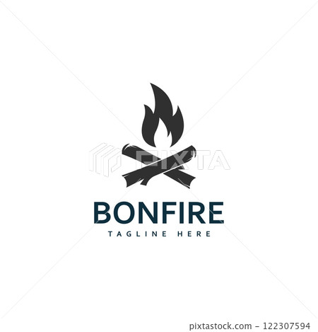 campfire bonfire logo design vector illustration 122307594